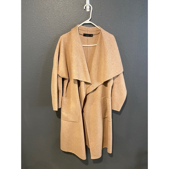 Zara Tan Wool Blend Coat - Picture 2 of 7